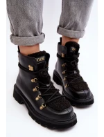 Skórzane Botki Trapery Damskie GOE MM2N4082 Czarne