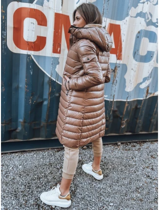 Dámsky zimný kabát dlhý LESSI camel FashionStreet TY3354