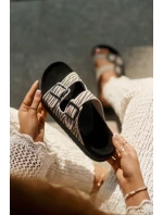 Zamszowe Klapki Damskie Z Klamrami D.Franklin DFSH405002 Zebra