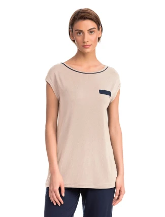 Vamp - Krátka dámska nočná košeľa BEIGE SOLEIL S 14191 - Vamp Vamp - Krátka dámska nočná košeľa BEIGE SOLEIL S 14191 - Vamp