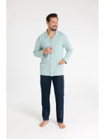 Regina 486 long/r M-XL Z25/26 pánske pyžamo bez zipsu