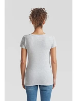 Fruit of the Loom Lady-Fit Valueweight V-Neck T Dámske tričko s výstrihom do V 16.1398 heather grey