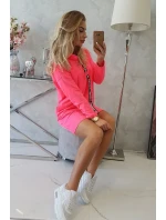 Šaty s kravatou ružové neónové