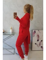 Súprava mikín s dlhšími stranami červená