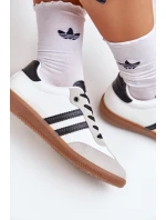 Niskie Trampki Tenisówki Damskie Biało-Czarne Loredis