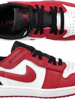 Air Jordan 1 Low FlyEase M DM1206-163 Red and White with Black - Nike