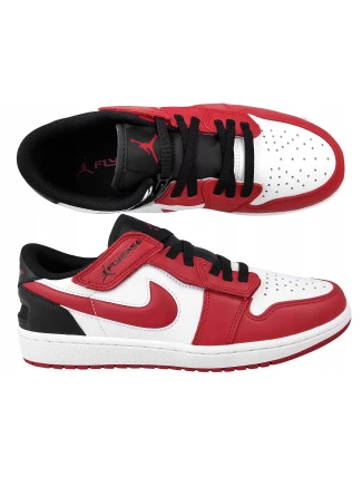 Air Jordan 1 Low FlyEase M DM1206-163 Red and White with Black - Nike