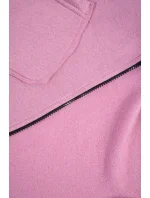 Zateplená mikina s predĺženým chrbtom a vreckami tmavo ružová Zateplená mikina s predĺženým chrbtom a vreckami tmavo ružová
