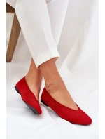 Klasyczne Baleriny Z Eko Zamszu Czerwone Osallin