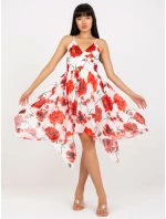 Šaty DHJ SK 15952 1.24X biele a červené Šaty DHJ SK 15952 1.24X biele a červené