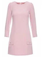 K148 Trapézové šaty - krepové ružové K148 Trapézové šaty - krepové ružové