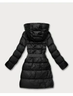 Plus size obojstranná zimná bunda čierna/panther (M6-6008-1)