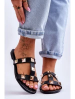 Damskie Klapki Z Dużymi Ćwiekami Czarne Mercure