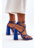 Módne modré sandále na vysokom podpätku Josette