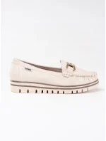 Trendy dámske hnedé mokasíny na platforme