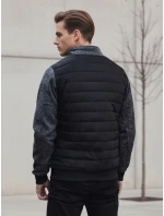 Pánska prechodná prešívaná bunda čierna FashionStreet TX4395