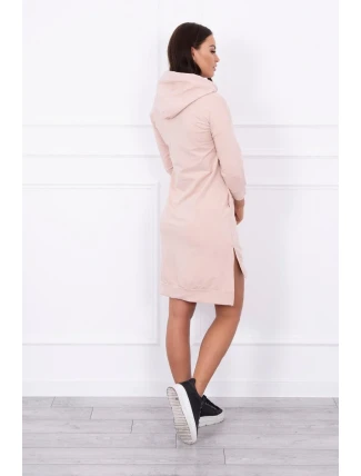 Šaty s dlhším chrbtom a farebnou potlačou v tmavo púdrovo ružovej farbe Šaty s dlhším chrbtom a farebnou potlačou v tmavo púdrovo ružovej farbe