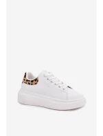 Sneakersy Damskie Na Platformie Big Star SS274247 Białe Panterka