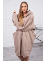 Zateplená oversize mikina tmavo béžová