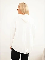 Dámska mikina Plus Size z viskózy s kapucňou a klokaním vreckom, farba ecru Dámska mikina Plus Size z viskózy s kapucňou a klokaním vreckom, farba ecru