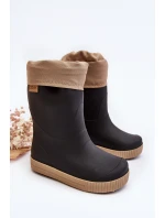 Dziecięce Kalosze Z Ocieplaczem Snow Wave Gokids 981 Czarno-Beżowe