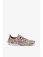 Półbuty Damskie Ze Skóry Naturalnej Wzorzyste Artiker 56C2689 Beżowe
