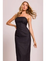 M843 Džínsové midi šaty - grafitové