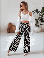 Dámske pruhované nohavice so širokými nohavicami ZEBRAVIBE UY2653 béžovo-čierne – FashionStreet Dámske pruhované nohavice so širokými nohavicami ZEBRAVIBE UY2653 béžovo-čierne – FashionStreet