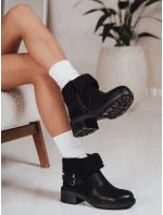 Dámske čižmy z ovčej kože čierne FashionStreet ZY1250 Dámske čižmy z ovčej kože čierne FashionStreet ZY1250