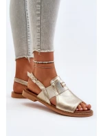 Zazoo 40385 Damskie Skórzane Sandały Złote Zazoo 40385 Damskie Skórzane Sandały Złote