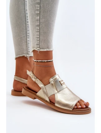 Zazoo 40385 Damskie Skórzane Sandały Złote Zazoo 40385 Damskie Skórzane Sandały Złote