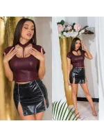 Sexi tričko Wet look 94901 fialové - KouCla Sexi tričko Wet look 94901 fialové - KouCla