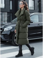Dámsky zimný dlhý prešívaný kabát FAVI zelený FashionStreet TY4576 Dámsky zimný dlhý prešívaný kabát FAVI zelený FashionStreet TY4576