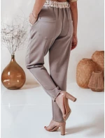 Dámske maslové nohavice s kvetmi LEGISSA tepláky cappuccino FashionStreet UY2407