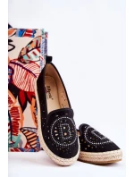 Ażurowe Wsuwane Damskie Espadryle Czarne Meredith