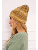 Fleecová čiapka Melisa K241 horčicová+sivá