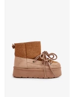 Snežnice s viazaním na platforme hnedej farby Mavora