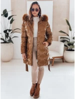 Dámska zimná bunda CASSERIE prešívaná s kapucňou káva FashionStreet TY4925