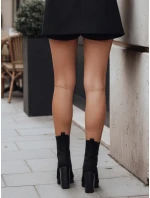 Dámske semišové čižmy na podpätku čierne FashionStreet ZY1298