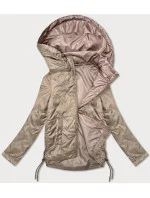 Tmavobéžová dámska bunda so šnúrkou S'West (B8360-12)