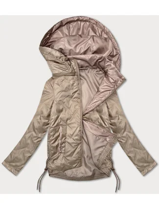 Tmavobéžová dámska bunda so šnúrkou S'West (B8360-12)