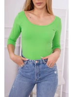Svetlo zelená blúzka s okrúhlym výstrihom