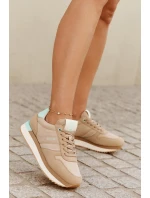 Dámske semišové tenisky Big Star HI-POLY SYSTEM - tmavo béžové