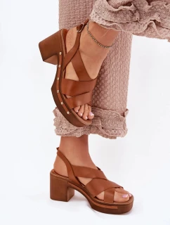 Sandále na podpätku 1081 Brown - Krok vo veľkom štýle
