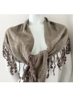 Dámska sivohnedá šatka s lemom - FPrice