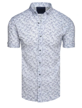 Pánske biele tričko s krátkym rukávom FashionStreet KX1041 Pánske biele tričko s krátkym rukávom FashionStreet KX1041