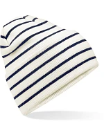 Beechfield B 39R Pletená čiapka s pruhmi a manžetou 53.039R soft white/french navy Beechfield B 39R Pletená čiapka s pruhmi a manžetou 53.039R soft white/french navy