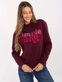 Mikina D10608BC02801A4NO bordová