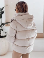 Dámska prešívaná bunda s kapucňou béžová FashionStreet TY5066 Dámska prešívaná bunda s kapucňou béžová FashionStreet TY5066