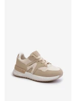 Sneakersy Damskie Z Eko Skóry Beżowe Vinelli